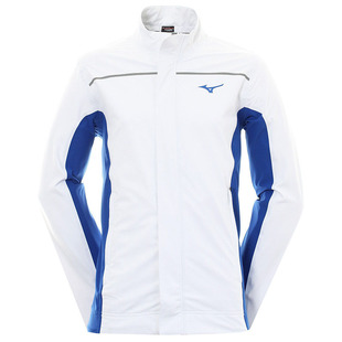 Mizuno Mens MP Rain Waterproof Jacket White Blue Sportpursuit