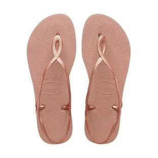 Tongs Havaianas Slim Tropical Porcelaine Rose - Semelle Caoutchouc - Confortables Et Légères - Fabriquées Au Brésil