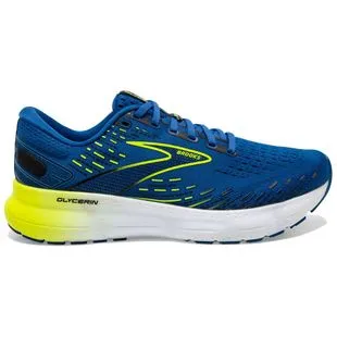 Brooks Mens Glycerin 20 Running Shoes Blue Nightlife White Sportpu