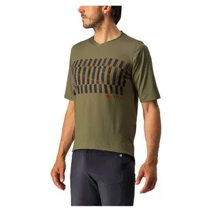 T-Shirt Trail Castelli Homme - Rouge Foncé - Taille S - Polyester Respirant
