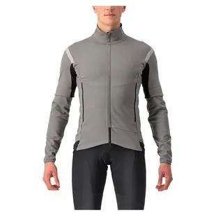 Castelli Mens Beta RoS Windproof Jacket (Silver/Red) | Sportpursuit.co