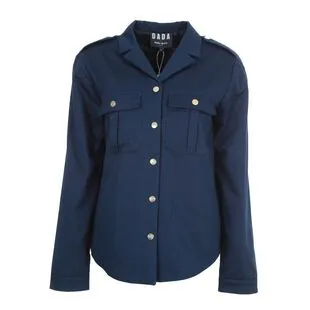Chemise de nuit imprimée à manches courtes femme bleu marine
