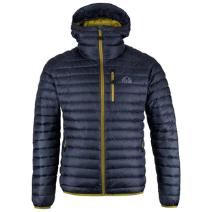 Fjern Mens Aktiv Hooded Down Jacket Storm Grey Lime Sportpursuit.c