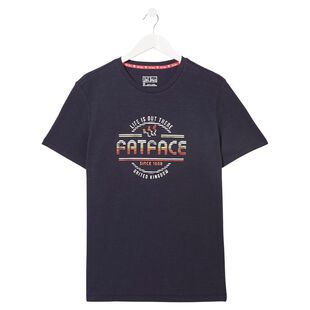 T-shirt Homme Fat Face Bleu Rayé – Taille L – Occasion Bon état