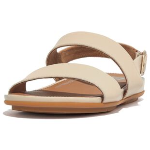 FitFlop Womens Gracie Leather Backstrap Sandals (Stone Beige) | Sportp