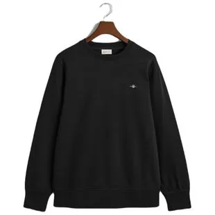 Gant Mens Embroidered Crew Neck Pullover Black Sportpursuit