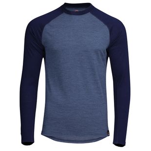 Isobaa Mens Merino 180 Raglan Crew (Denim/Navy) | Sportpursuit.com