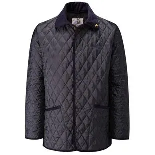 John Partridge Mens Rag Quilted Jacket Navy Claret Sportpursuit