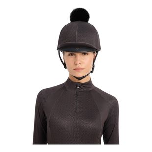 Housse De Casque LeMieux Faith - Soie Amovible - Pompon Lycra - Taille Unique - Cendre