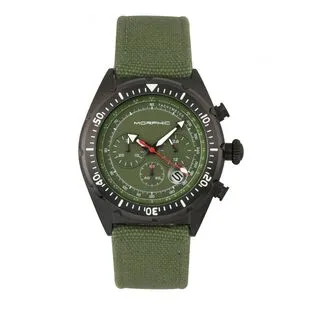 Morphic M46 Series Leather Band Heren Casual Horloge Zwart private