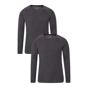 Sous-couche Homme Mountain Warehouse En Laine Mérinos - Manches Longues, Col Zippé, Taille S - Gris