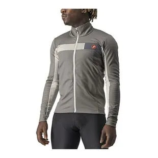 Castelli Mens Beta RoS Windproof Jacket (Silver/Red) | Sportpursuit.co