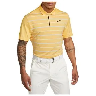 Nike Mens Dri FIT Tiger Woods Polo Topaz Gold Oxygen Purple Black