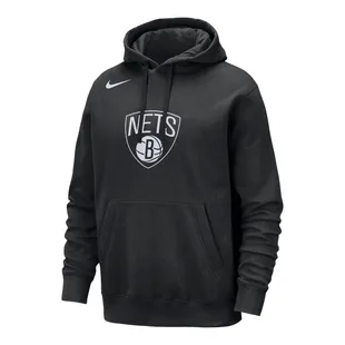 Nike Mens Brooklyn Nets Club Courtside Hoody (Black/Flt Silver) | Spor