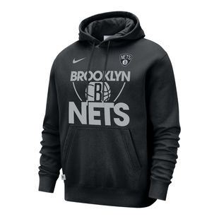 Nike Mens Brooklyn Nets Club Courtside Hoody (Black/Flt Silver) | Spor