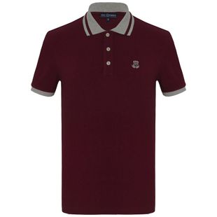 Paul Parker Mens Meru Short Sleeve Polo Shirt Bordeaux Sportpursu