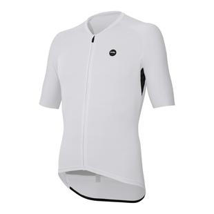 Maillot Cyclisme Homme ZERORH Zippé – Blanc, Manches Longues, Col Haut, Taille L