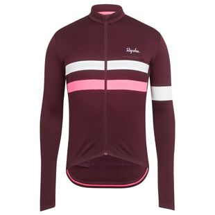Rapha Mens Brevet Long Sleeve Jersey (Rich Burgundy