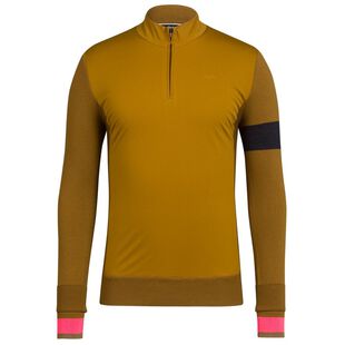 Rapha Mens Merino Zip Jersey (Old Gold) | Sportpursuit.com