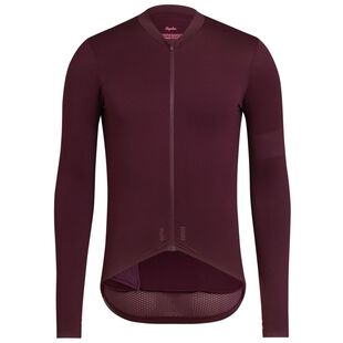 Rapha Mens Pro Team Midweight Long Sleeve Jersey Rich Burgundy Spo