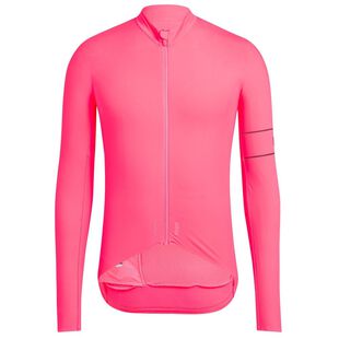 Rapha Mens Pro Team Thermal Long Sleeve Jersey (High-Vis Pink) | Sport