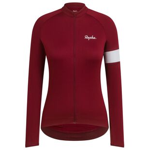 Rapha Womens Core Long Sleeve Jersey (Burgundy/White) | Sportpursuit.c