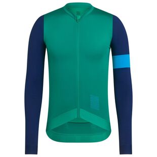 Rapha Mens Pro Team Long Sleeve Training Jersey (Green/Navy) | Sportpu