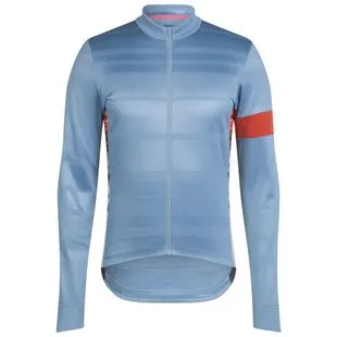 Rapha Mens Long Sleeve Core Jersey (Light Blue/White
