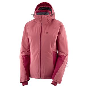 Salomon Womens Icecrystal Shell Jacket Garnet Rose Rio Red Sportpu