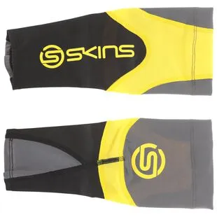SKINS Unisex Essential Calftights with Stirrup Blk/Yellow - SKINS  Compression UK