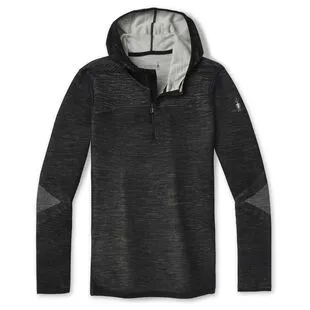 Smartwool Mens 1 2 Zip Hoodie Black White Sportpursuit