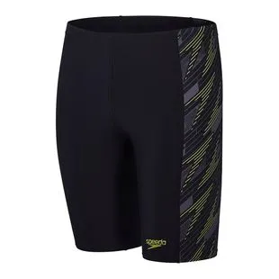Short De Bain Speedo Hyper Boom Panel Garçon - Noir/Bleu - Résistant Au Chlore - Taille Adjustable