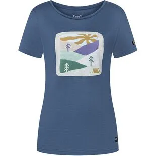 SUPER.NATURAL Yoga Loose T-Shirt Damen - Blue Iris Melange