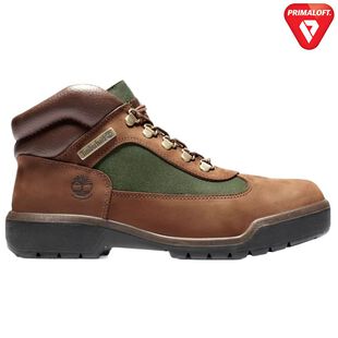 brown and green timberland boots