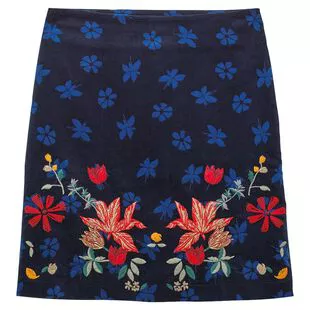 White Stuff Womens Artistic Velvet Skirt Multi Sportpursuit