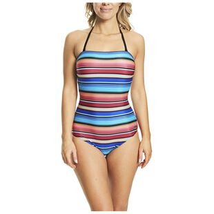 Multi Zoggs Women Mexicali One Piece Swimsuit High Neck Crossback Eco Fabric