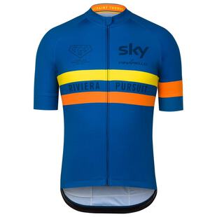 Rapha Mens Riviera Pursuit Jersey (Blue) | Sportpursuit.com