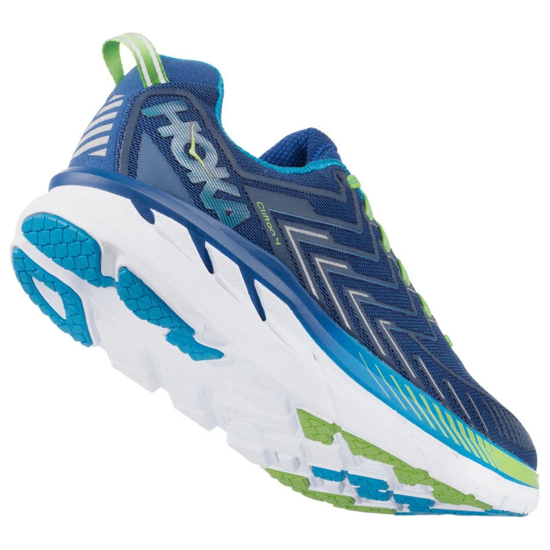 Hoka One One Mens Clifton 4 Shoes True Blue Jasmine Green Sportpur