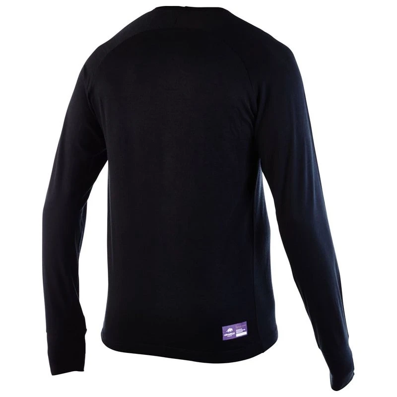 Armadillo Merino Mens Merino Panther Long Sleeve Base Layer Black