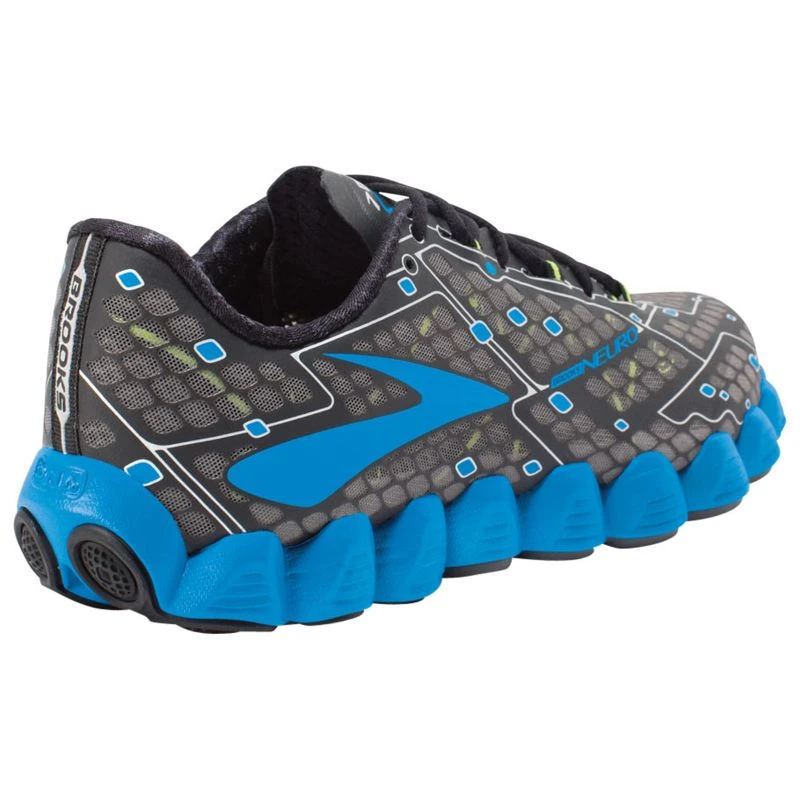 Brooks Mens Neuro Shoes Metallic Charcoal Electric Blue Lemonade Nigh