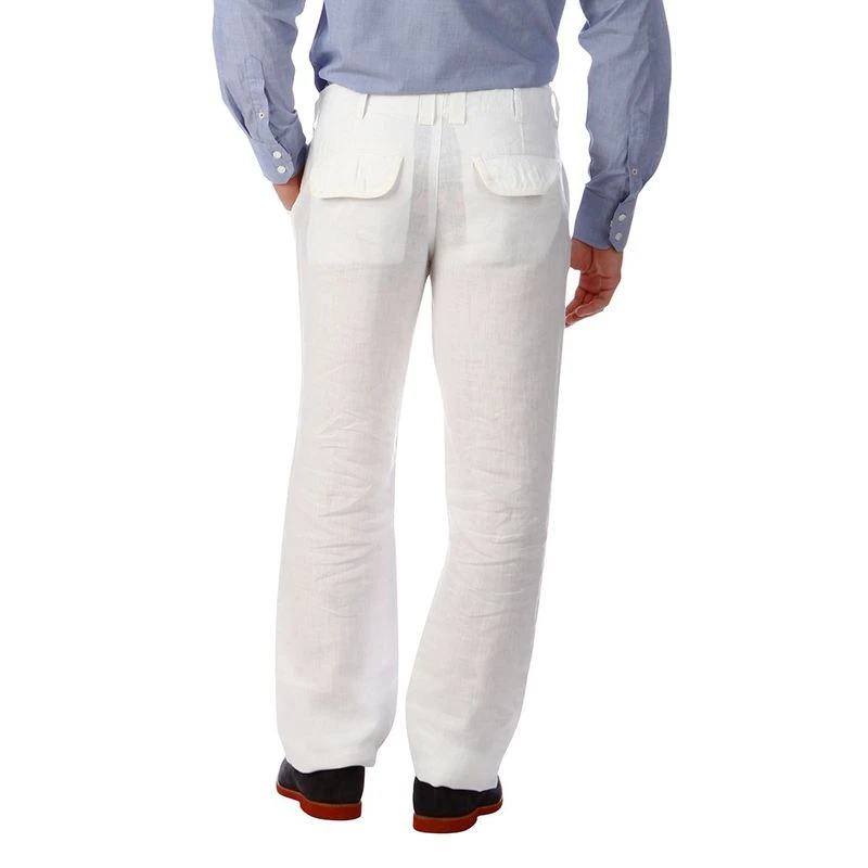 Ruckfield Mens Linen Trousers (White) | Sportpursuit.com