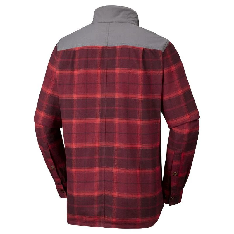 Columbia Mens Deschutes River Shirt Jacket Red Element Plaid Sport