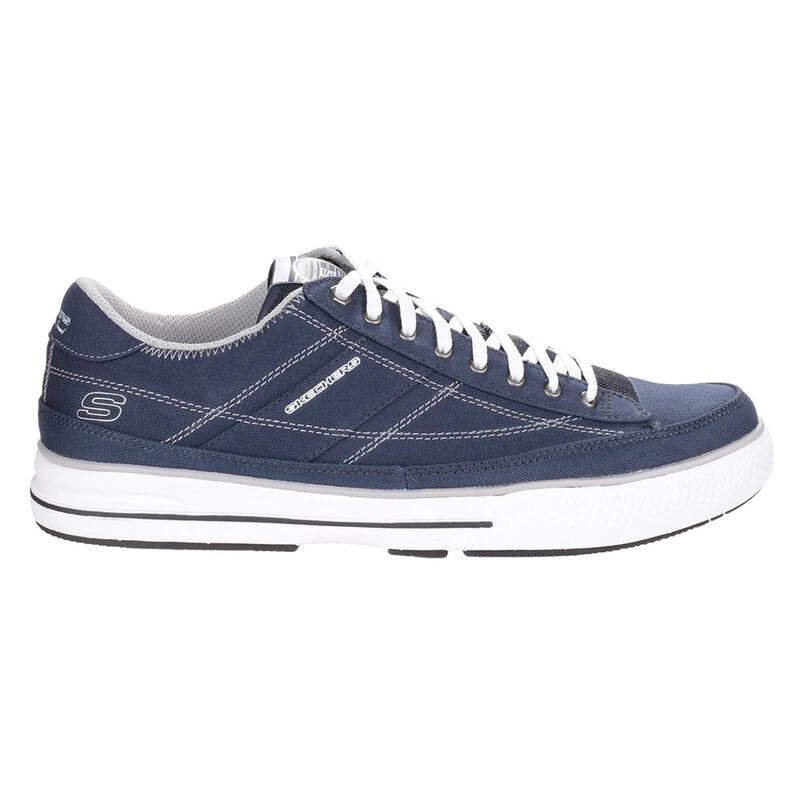 Skechers Mens Arcade Chat Memory Foam Shoes Navy White Sportpursui