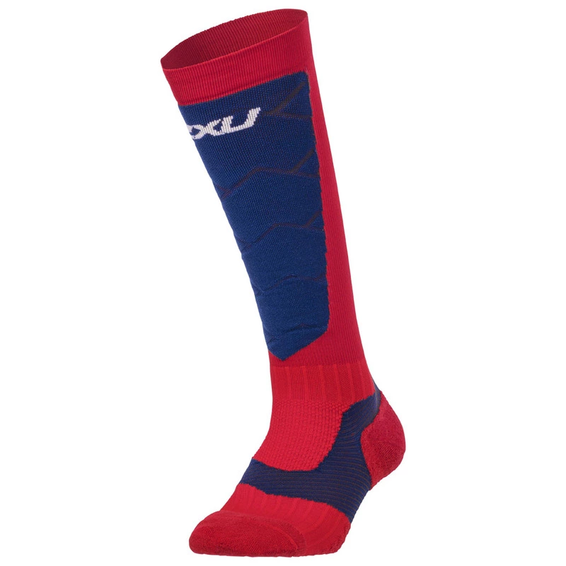 2XU Womens Elite Alpine X:Lock Compression Socks (Navy/Red)
