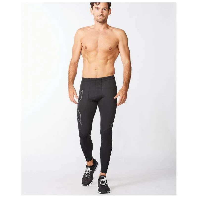 2XU Mens Wind Defence Tights Black Black Reflective Sportpursuit.c