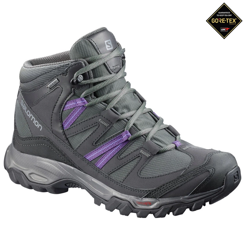 Salomon Womens Shindo Mid GTX Walking Boot Magnet Phantom Purple S