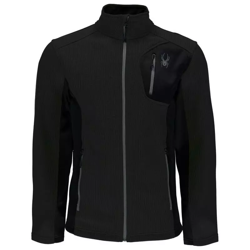 Spyder Mens Bandit Full Zip Lt Wt Stryke Jacket Black Black Sportp