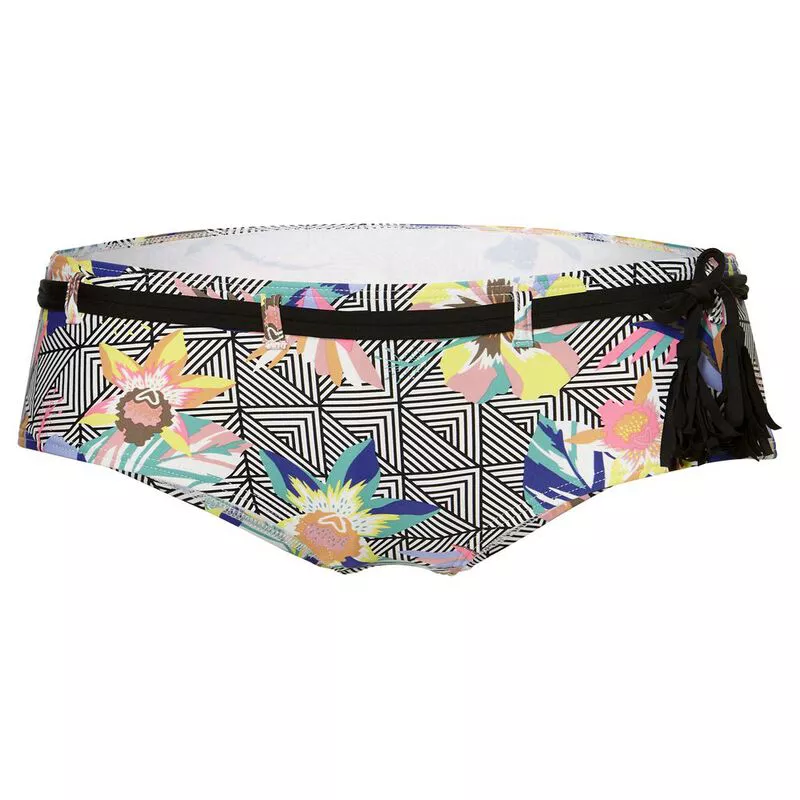 O Neill Womens Print Shorty Bikini Bottoms Black Graphic Small Pink