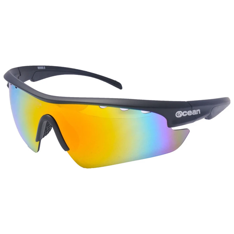 Ocean Ironman Cycling Sunglasses (Matt Black/Red Revo and Transparent)