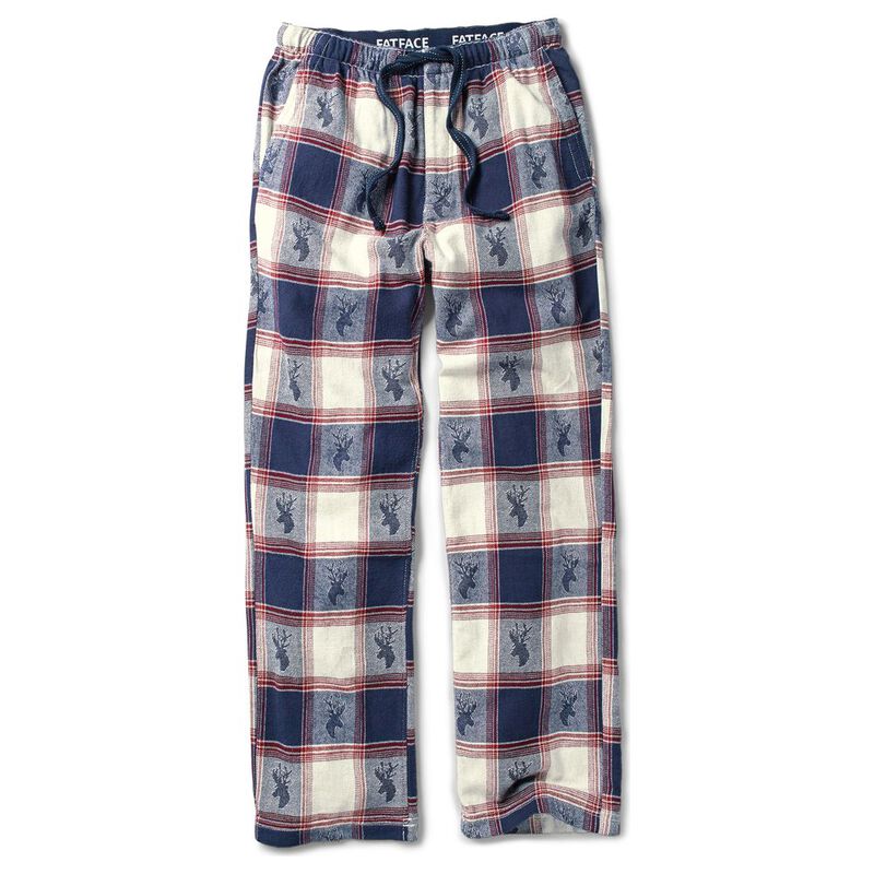 Fat Face Mens Elk Jacquard Lounge Trousers Midnight